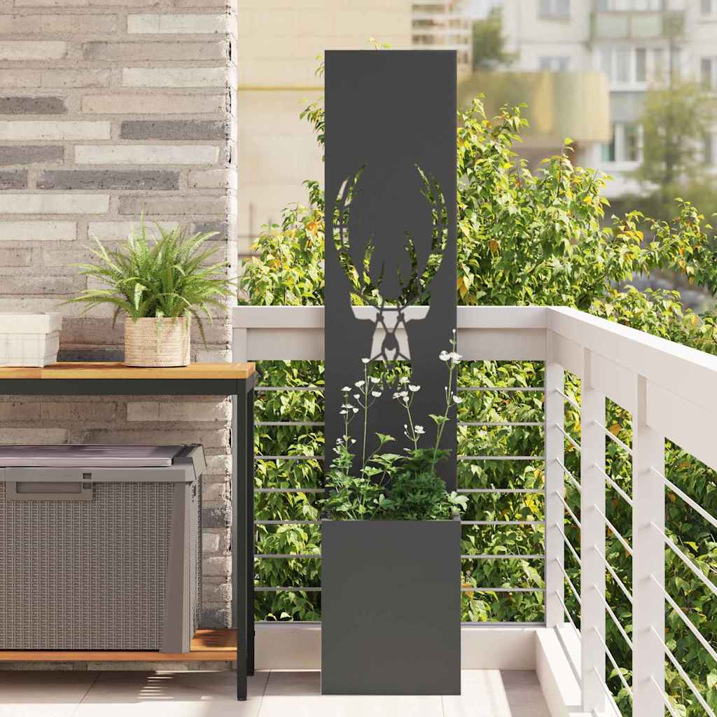 Garden Privacy Screen Black 32 x 32 x 150 cm Cold-rolled steel