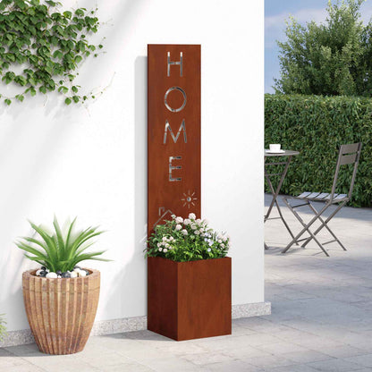 Garden Privacy Screen Rusty 32 x 32 x 150 cm Weathering steel