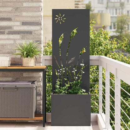 Garden Privacy Screen Black 50 x 150 cm Cold-rolled steel