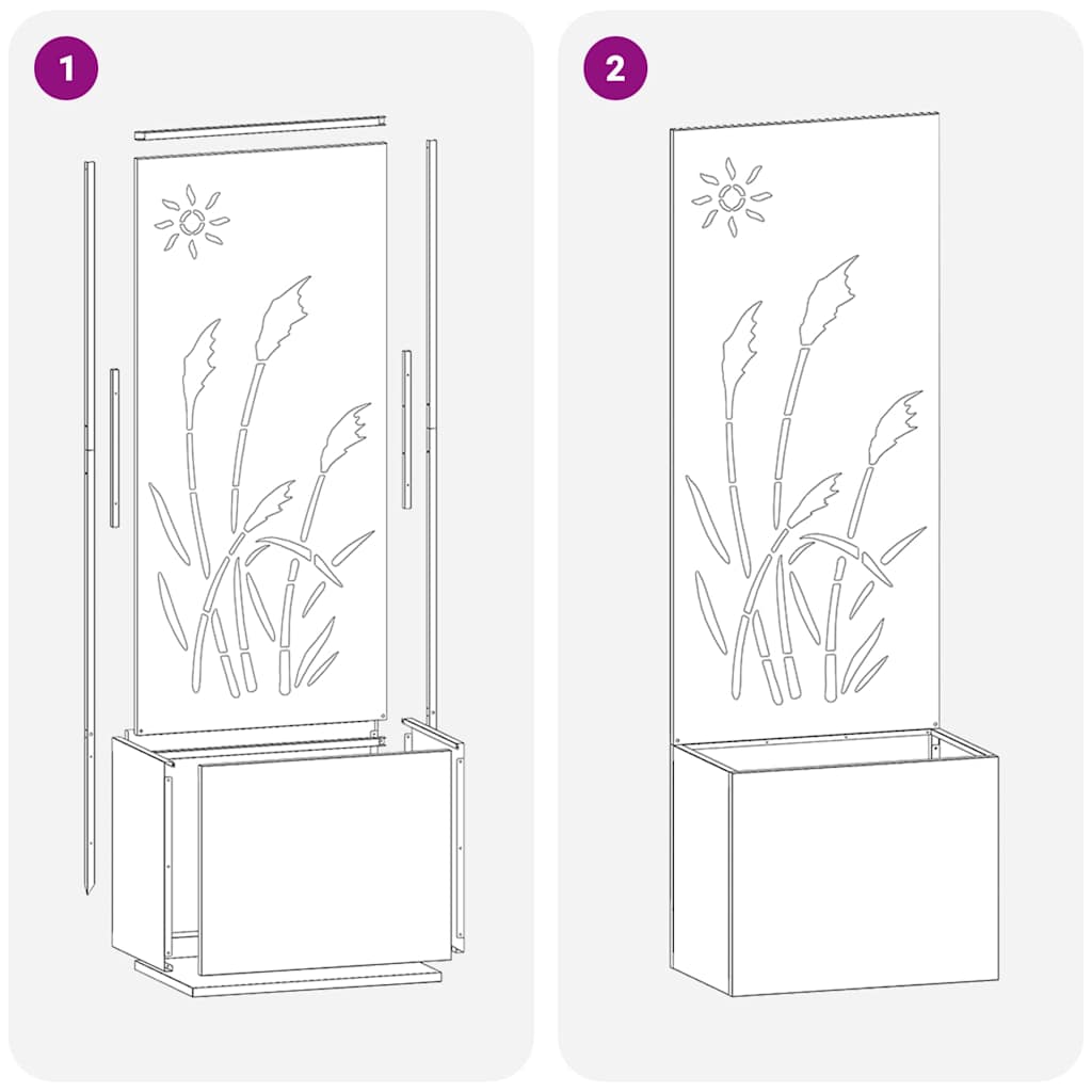 Garden Privacy Screen White 50 x 150 cm Cold-rolled steel