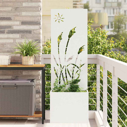 Garden Privacy Screen White 50 x 150 cm Cold-rolled steel