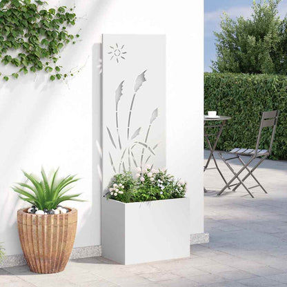 Garden Privacy Screen White 50 x 150 cm Cold-rolled steel