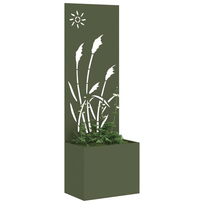 Garden Privacy Screen Olive green 50 x 140 cm Cold-rolled steel