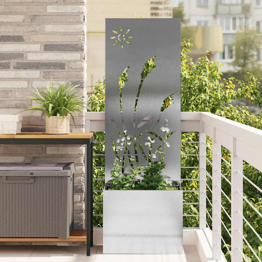 Garden Privacy Screen Sliver 50 x 32 x 150 cm Stainless steel