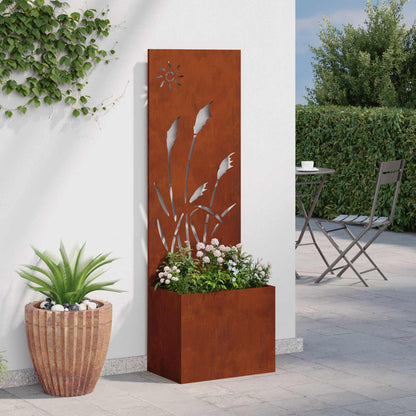 Garden Privacy Screen Rusty 50 x 32 x 150 cm Weathering steel