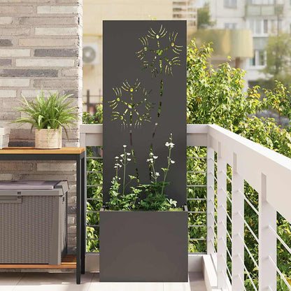 Garden Privacy Screen Black 50 x 32 x 150 cm Cold-rolled steel