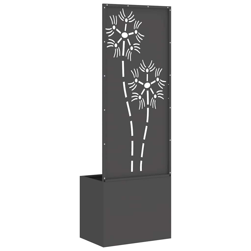 Garden Privacy Screen Black 50 x 32 x 150 cm Cold-rolled steel