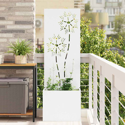 Garden Privacy Screen White 50 x 150 cm Cold-rolled steel