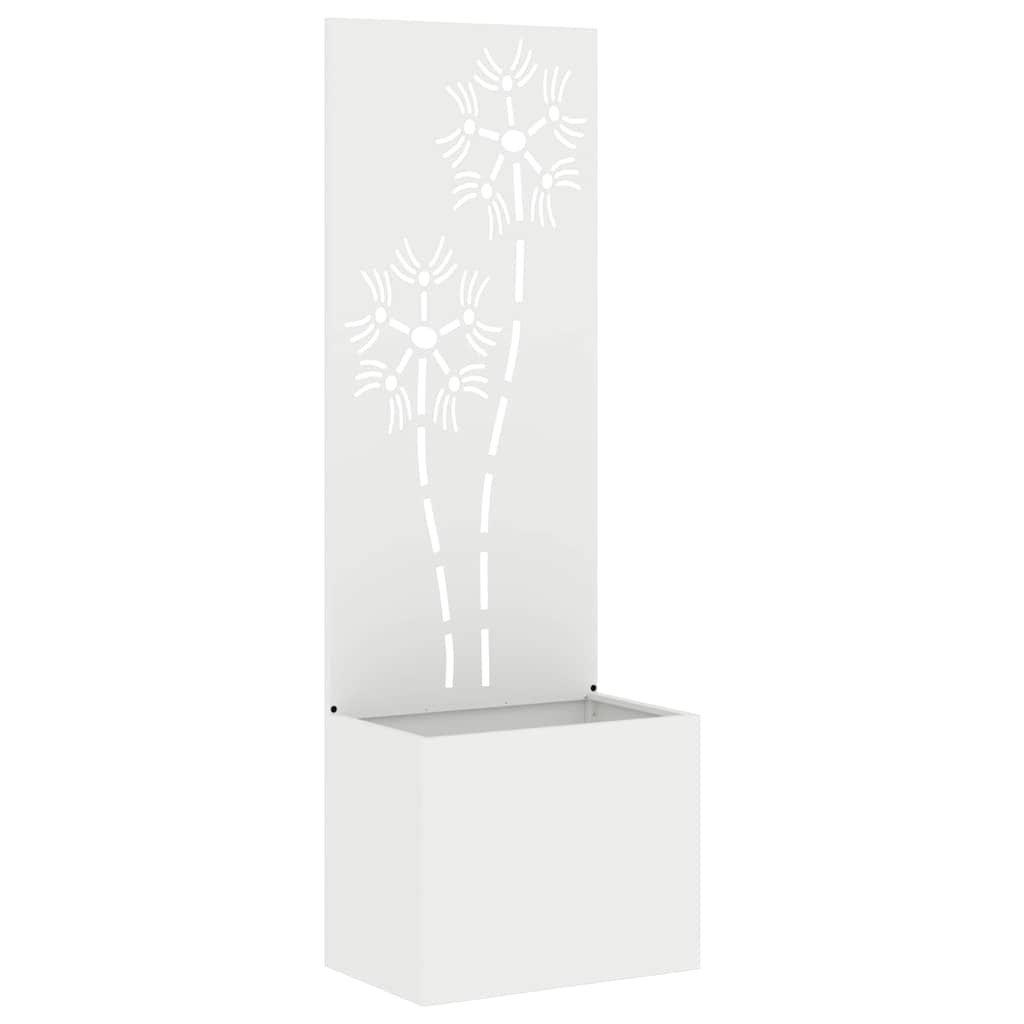 Garden Privacy Screen White 50 x 150 cm Cold-rolled steel