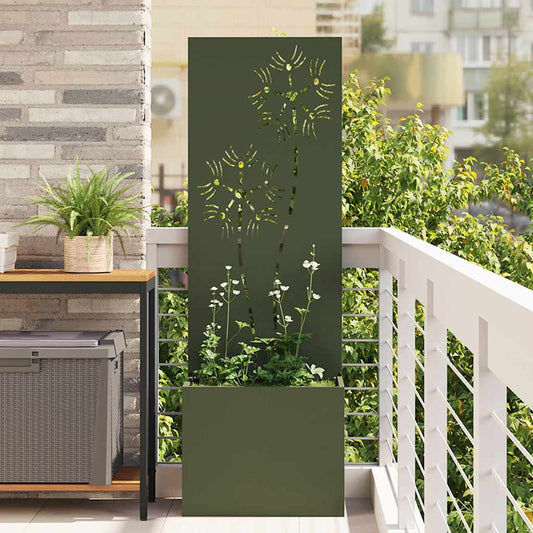 Garden Privacy Screen Floral Olive green 50 x 32 x 150 cm