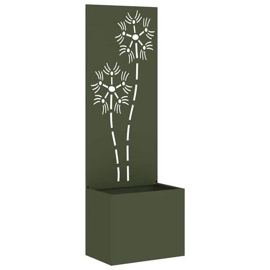 Garden Privacy Screen Floral Olive green 50 x 32 x 150 cm