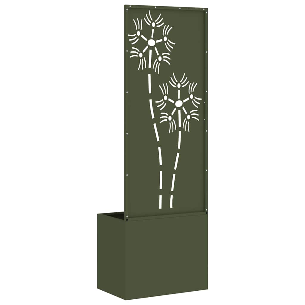 Garden Privacy Screen Olive green 50 x 140 cm Cold-rolled steel