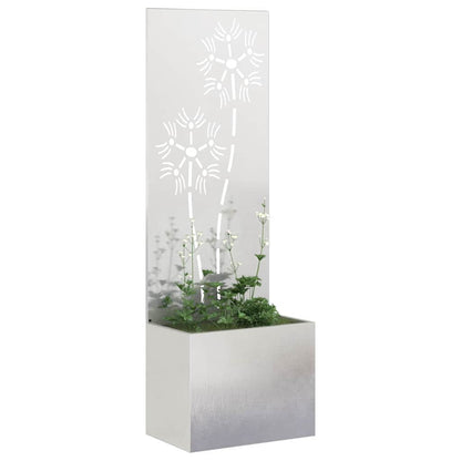 Garden Privacy Screen Floral Sliver 50 x 150 cm Stainless steel