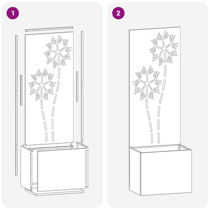 Garden Privacy Screen Silver 50 x 150 cm Galvanised steel