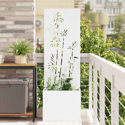 Garden Privacy Screen White 50 x 150 cm Cold-rolled steel