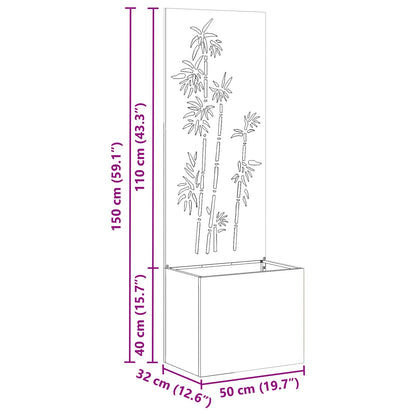 Garden Privacy Screen White 50 x 150 cm Cold-rolled steel