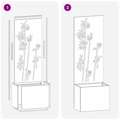 Garden Privacy Screen Floral Sliver 50 x 150 cm Stainless steel