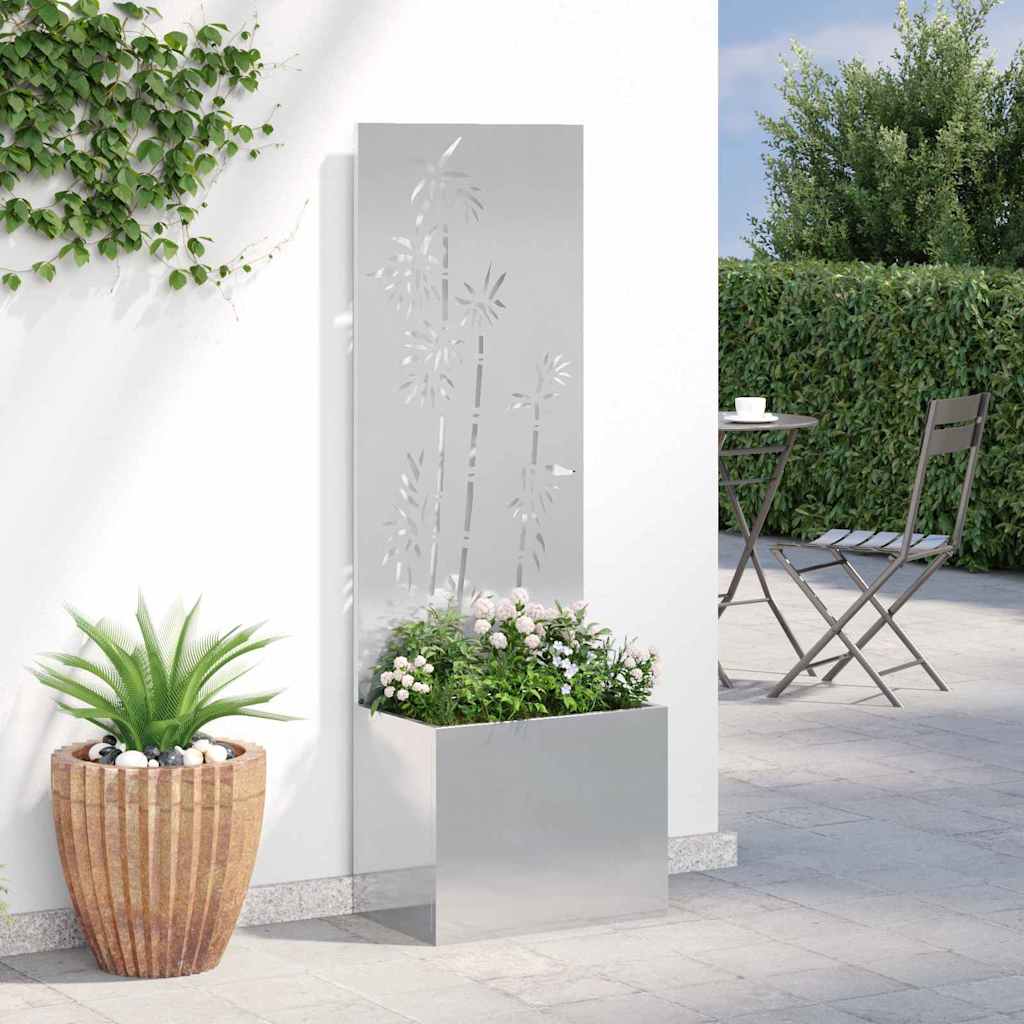 Garden Privacy Screen Floral Sliver 50 x 150 cm Stainless steel