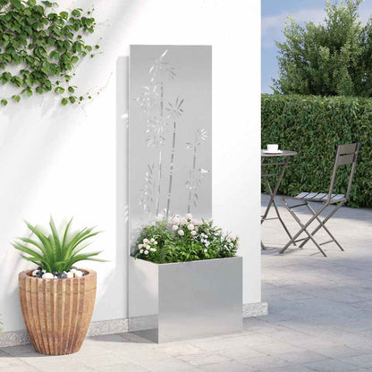 Garden Privacy Screen Floral Sliver 50 x 150 cm Stainless steel