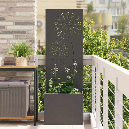 Garden Privacy Screen Black 50 x 150 cm Cold-rolled steel
