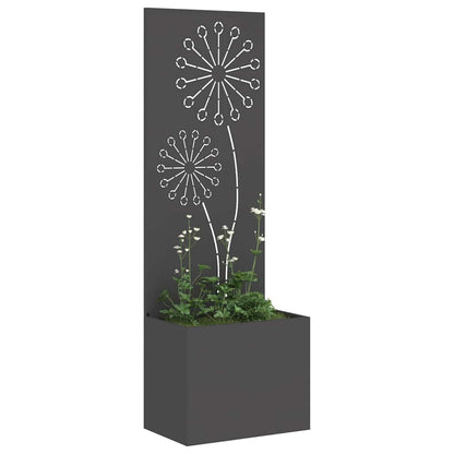 Garden Privacy Screen Black 50 x 150 cm Cold-rolled steel