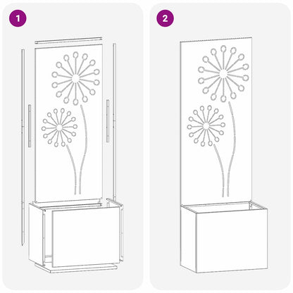 Garden Privacy Screen White 50 x 150 cm Cold-rolled steel