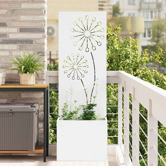 Garden Privacy Screen White 50 x 32 x 150 cm Cold-rolled steel