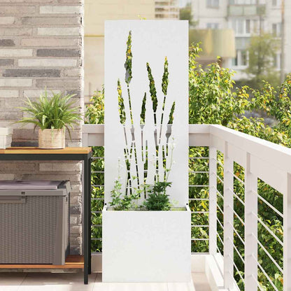 Garden Privacy Screen White 50 x 150 cm Cold-rolled steel