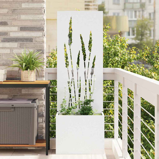 Garden Privacy Screen White 50 x 32 x 150 cm Cold-rolled steel
