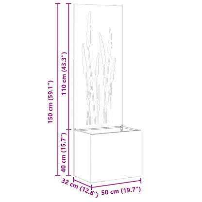 Garden Privacy Screen White 50 x 150 cm Cold-rolled steel