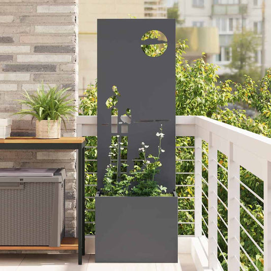Garden Privacy Screen Fretwork Anthracite 50 x 32 x 150 cm