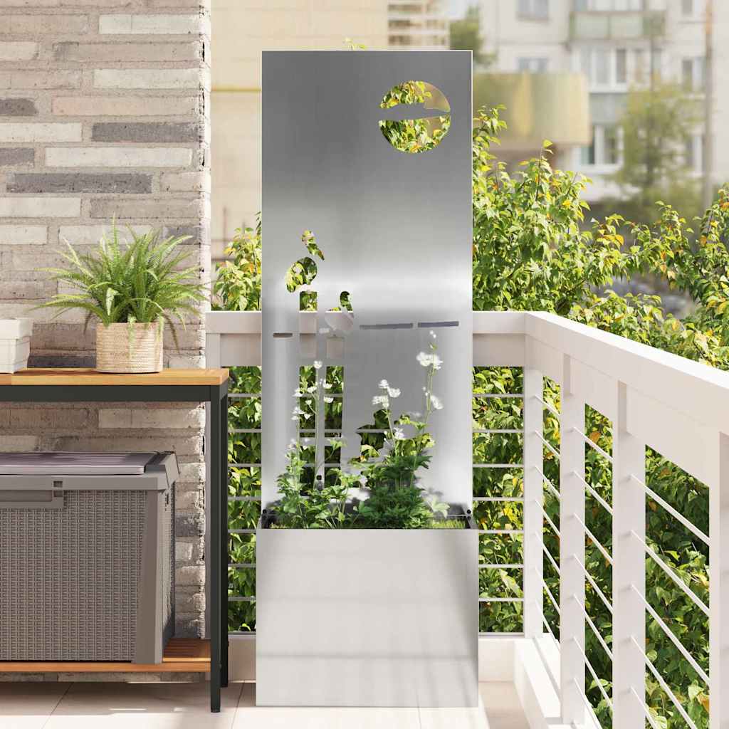 Garden Privacy Screen Silver 50 x 32 x 150 cm Galvanised steel