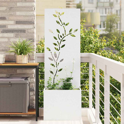 Garden Privacy Screen White 50 x 150 cm Cold-rolled steel