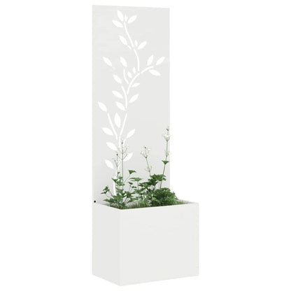 Garden Privacy Screen White 50 x 150 cm Cold-rolled steel