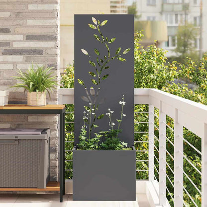 Garden Privacy Screen Floral Anthracite 50 x 32 x 150 cm