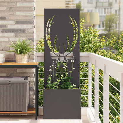Garden Privacy Screen Black 50 x 150 cm Cold-rolled steel