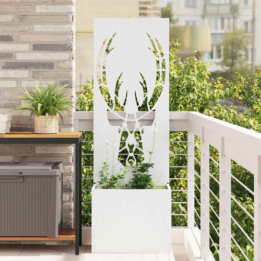 Garden Privacy Screen White 50 x 32 x 150 cm Cold-rolled steel