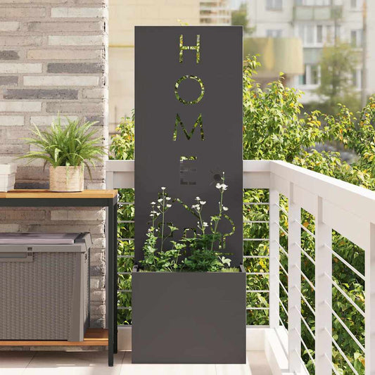 Garden Privacy Screen Black 50 x 32 x 150 cm Cold-rolled steel