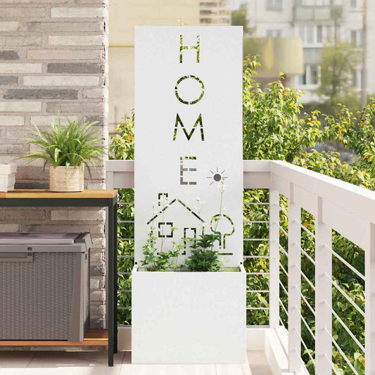 Garden Privacy Screen White 50 x 32 x 150 cm Cold-rolled steel