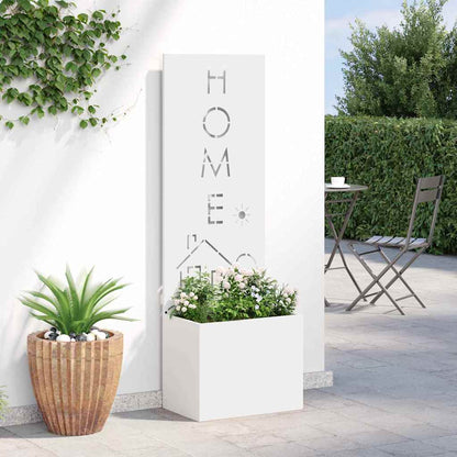 Garden Privacy Screen White 50 x 150 cm Cold-rolled steel
