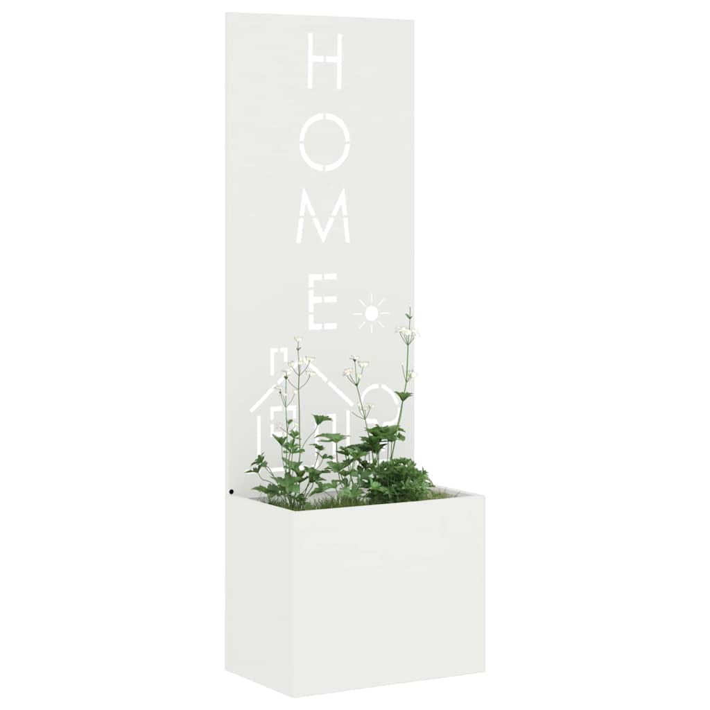 Garden Privacy Screen White 50 x 150 cm Cold-rolled steel