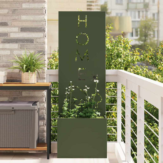 Garden Privacy Screen Fretwork Olive green 50 x 32 x 150 cm