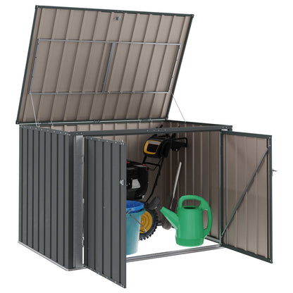 Garden Storage Box Black 151.5 x 107 x 100 cm Steel