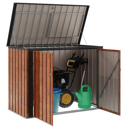 Garden Storage Box Brown 151.5 x 82 x 110.5 cm Steel