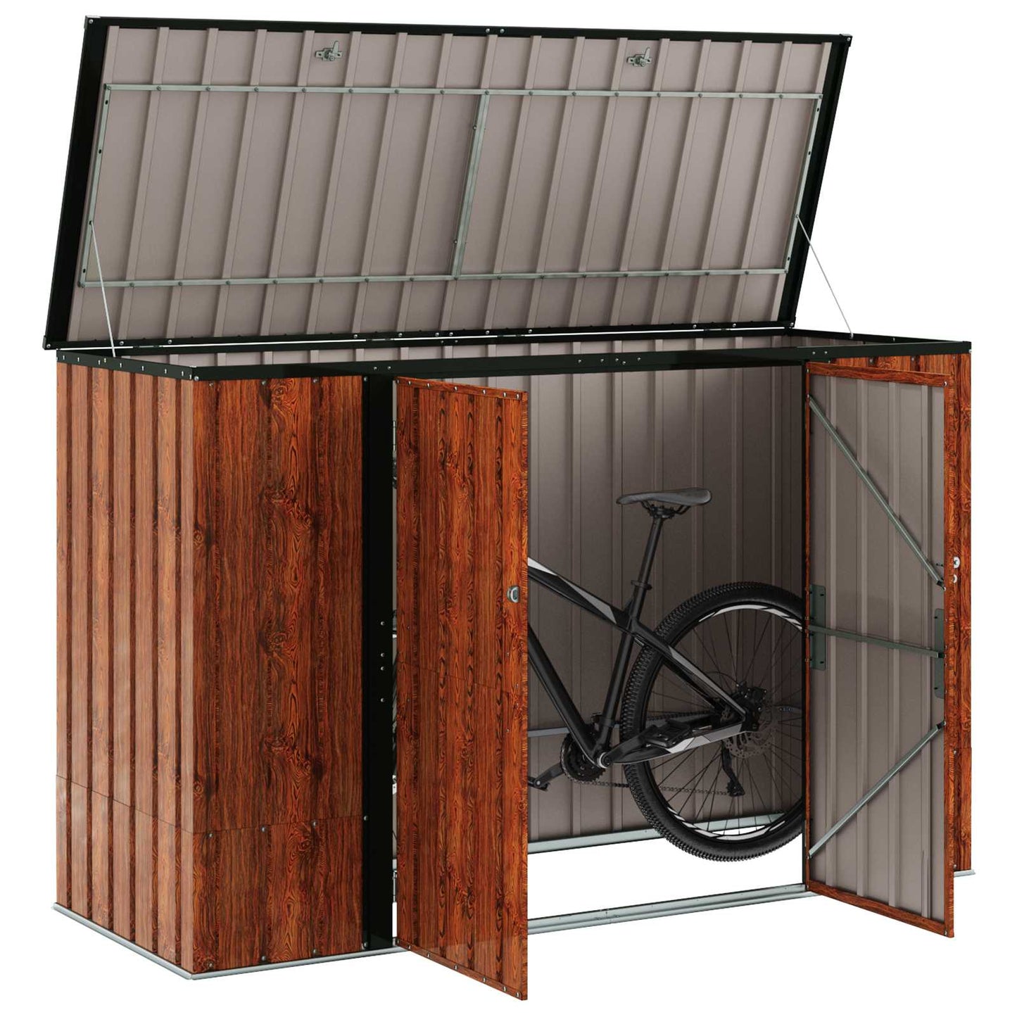 Garden Storage Box Brown 214 x 82 x 132 cm Steel