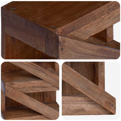 Wine Rack Natural 24 x 14 x 80 cm Solid Mahogany Wood