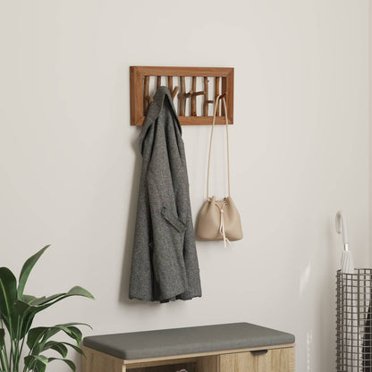 Coat Hook Natural 50 x 10 x 25 cm Solid Mahogany Wood