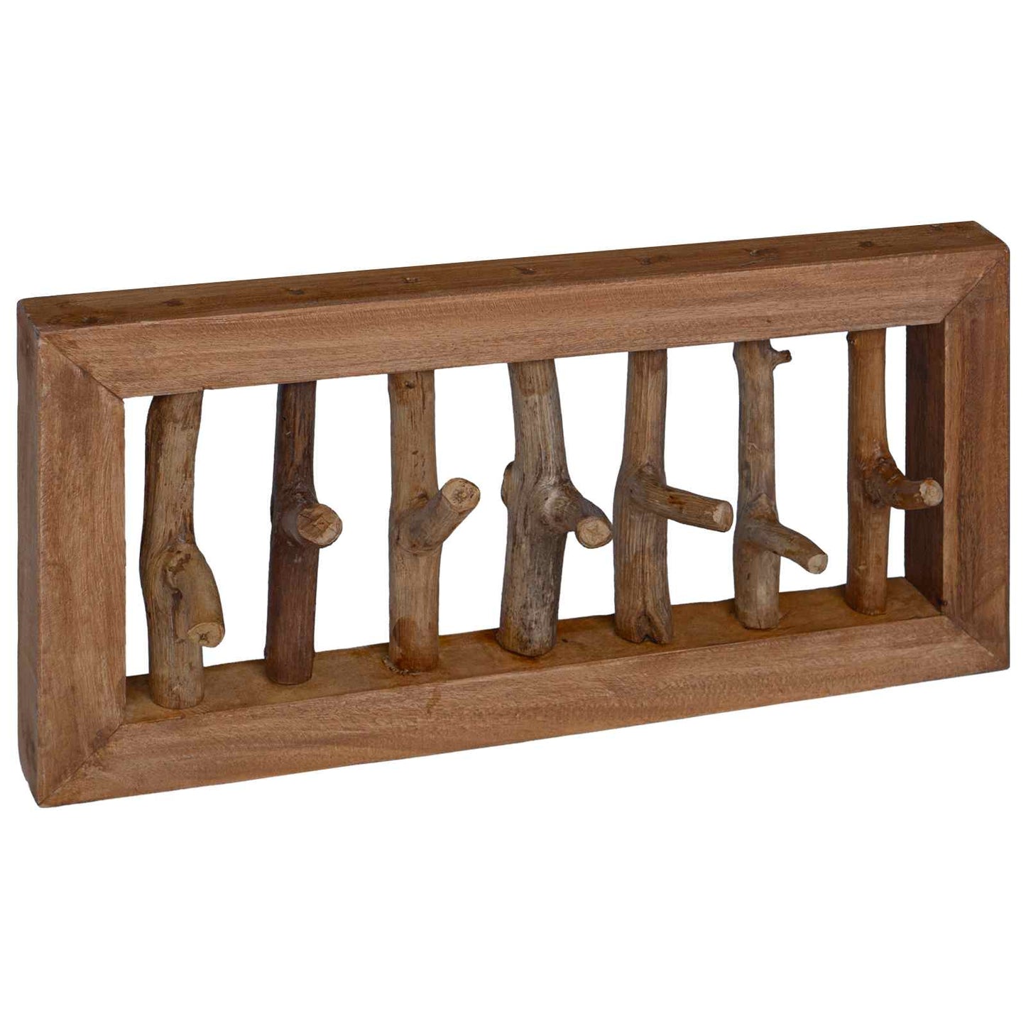 Coat Hook Natural 50 x 10 x 25 cm Solid Mahogany Wood