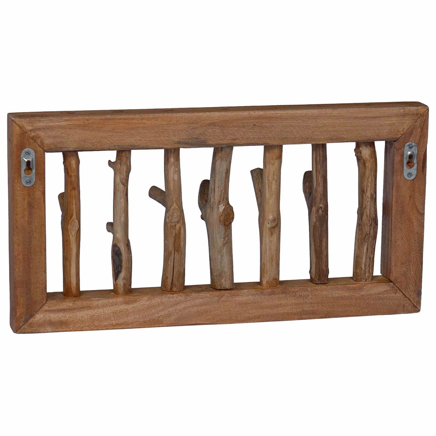 Coat Hook Natural 50 x 10 x 25 cm Solid Mahogany Wood