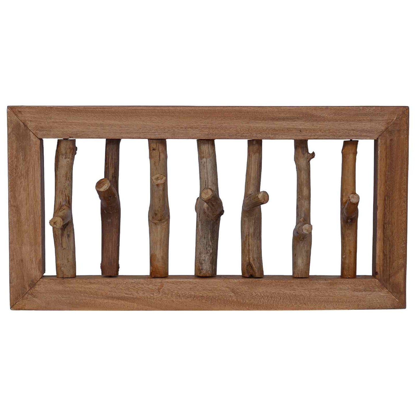 Coat Hook Natural 50 x 10 x 25 cm Solid Mahogany Wood